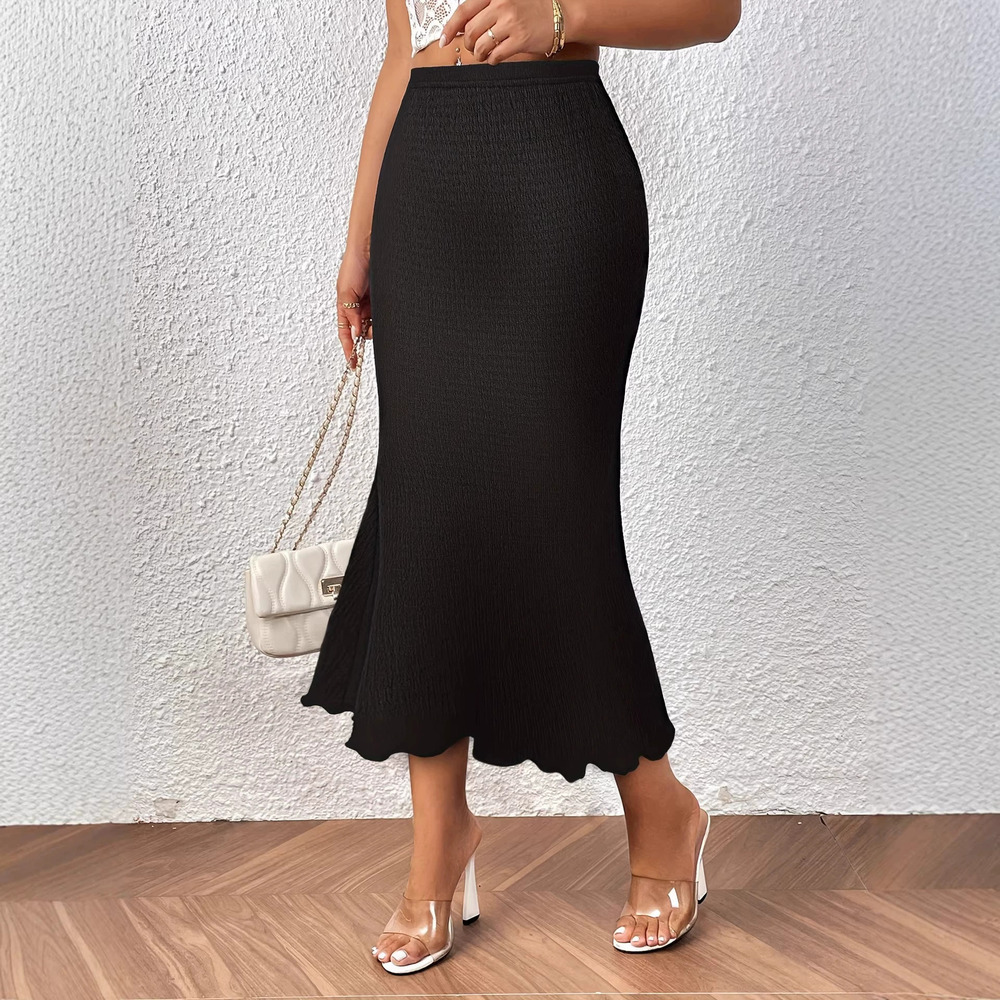 ZARA Stretch Knit Jacquard High Waist Mermaid Long Elegant Slim Skirt